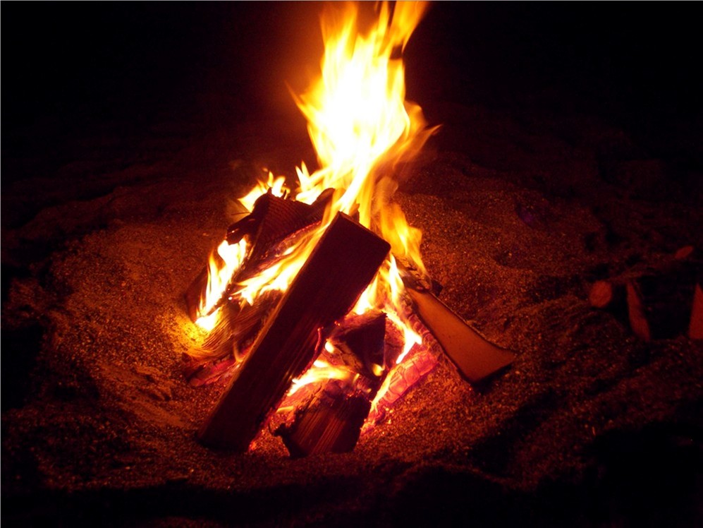 Campfire on the beach in Bandon, Oregon