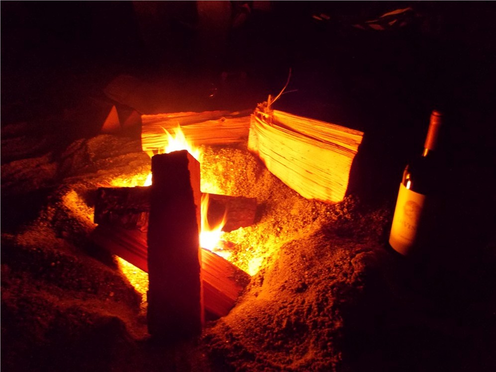 Create a windbreak for your campfire