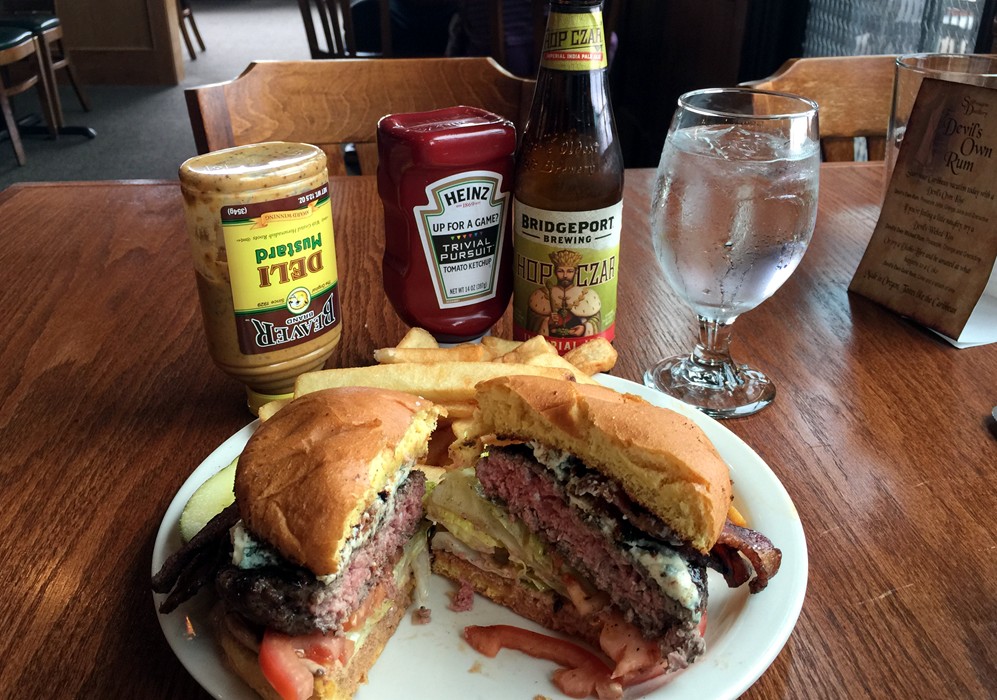 Blue Cheese Bacon Burgers at Edgewaters