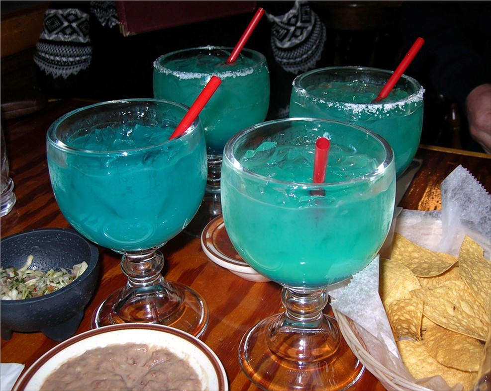 blue margaritas at Rancho Viejo